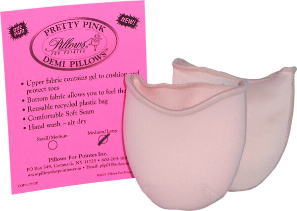 Pillows For Pointes Pretty Pink Demi Toe Pillows - Shock-Absorbing Gel
