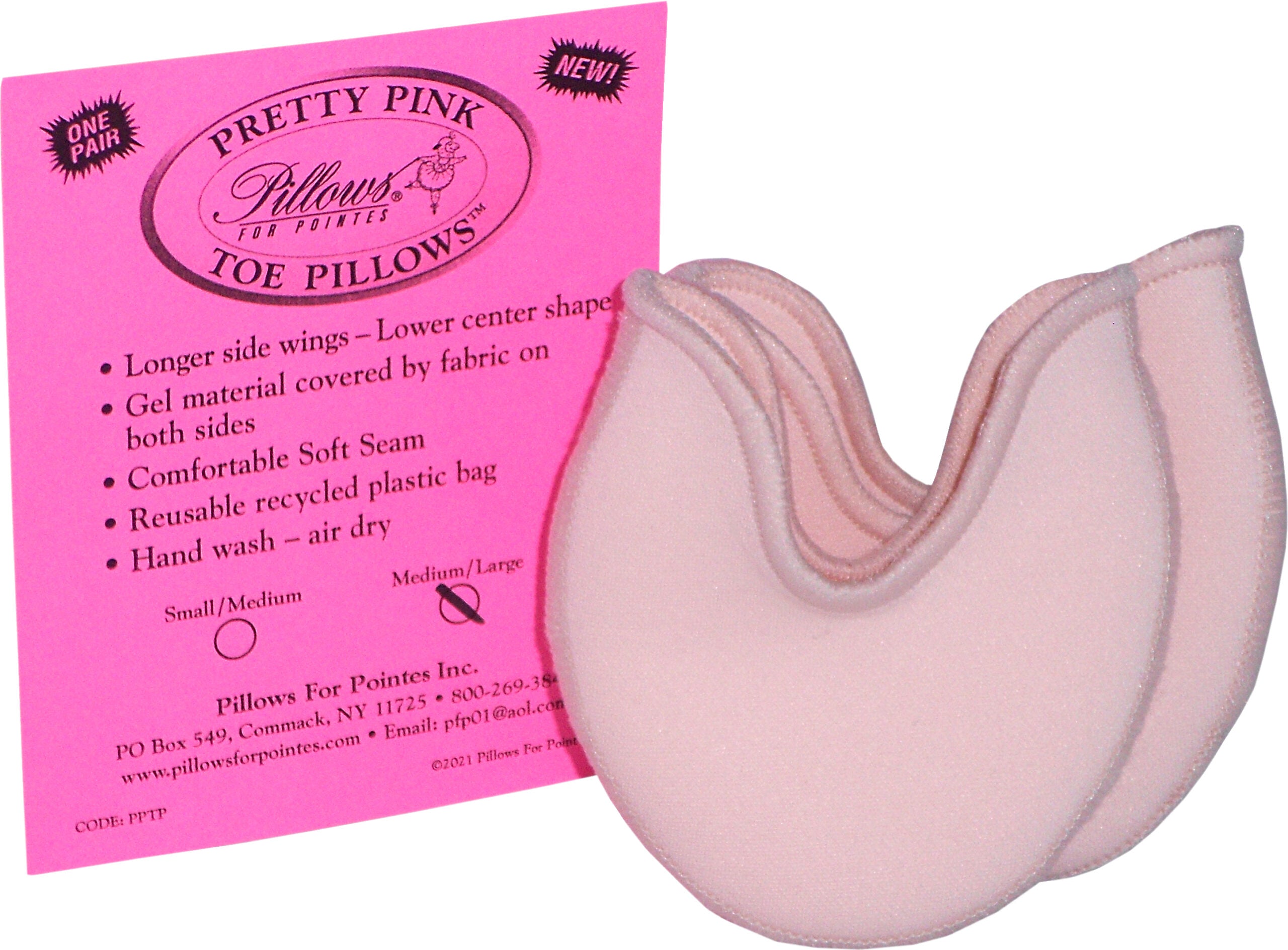 Pillows For Pointes Pretty Pink Toe Pillows - Shock-Absorbing Gel