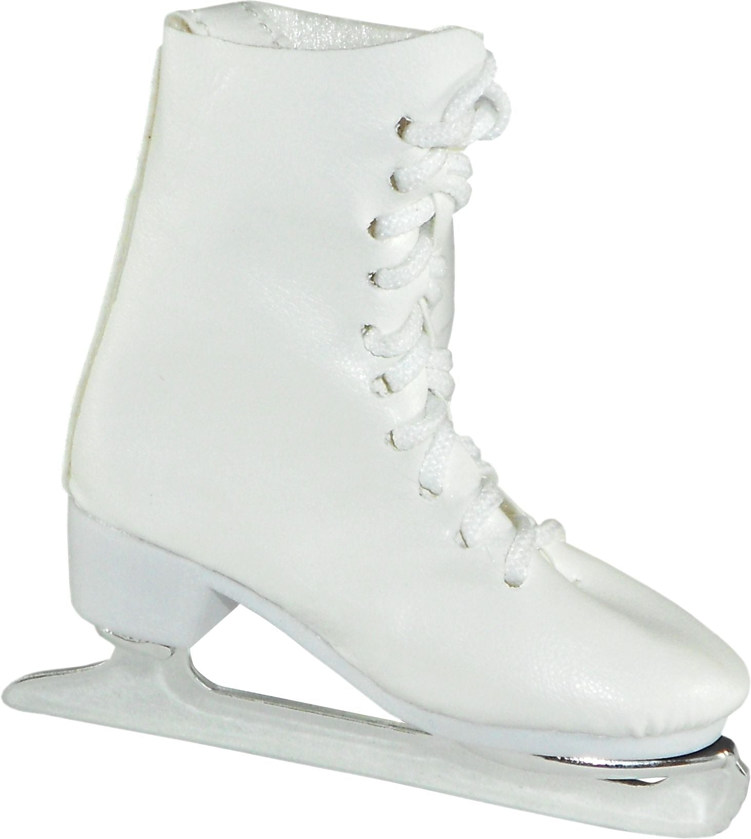 Pillows For Pointes Mini Ice Skate – White Boot Zipper Pull/Key Ring Charm