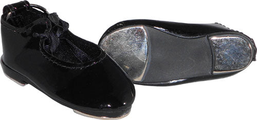 Pillows For Pointes Mini Tap Shoe – Black Patent with Taps