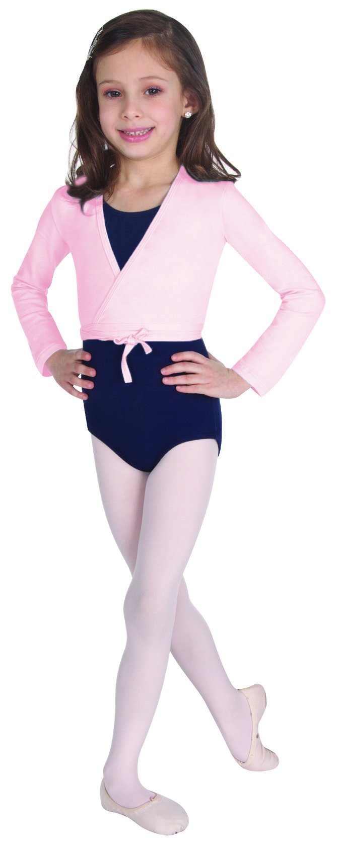 Body Wrappers Girls Long Sleeve Wrap Sweater