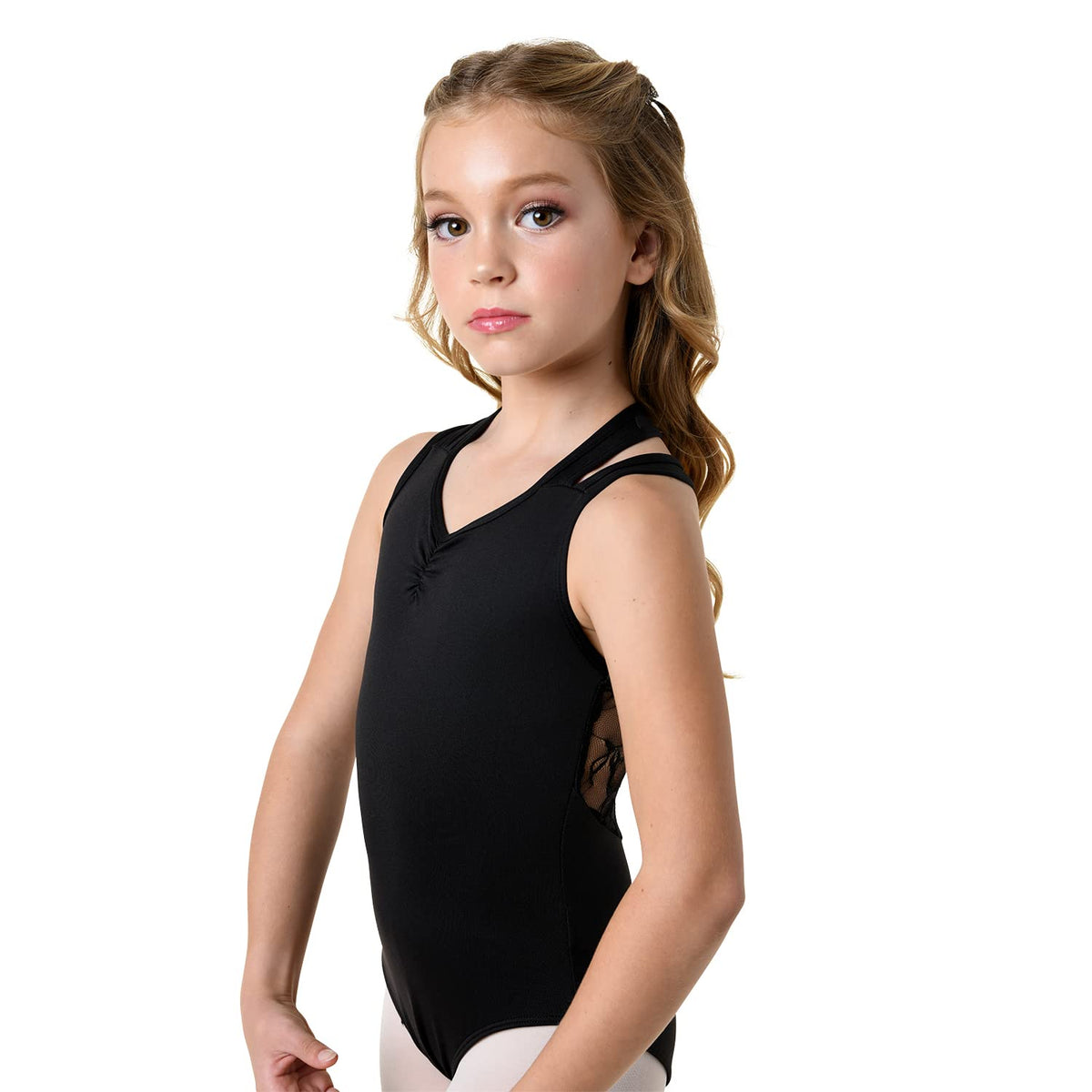 Danz N Motion Double Strap Racer Lace Back Leotard