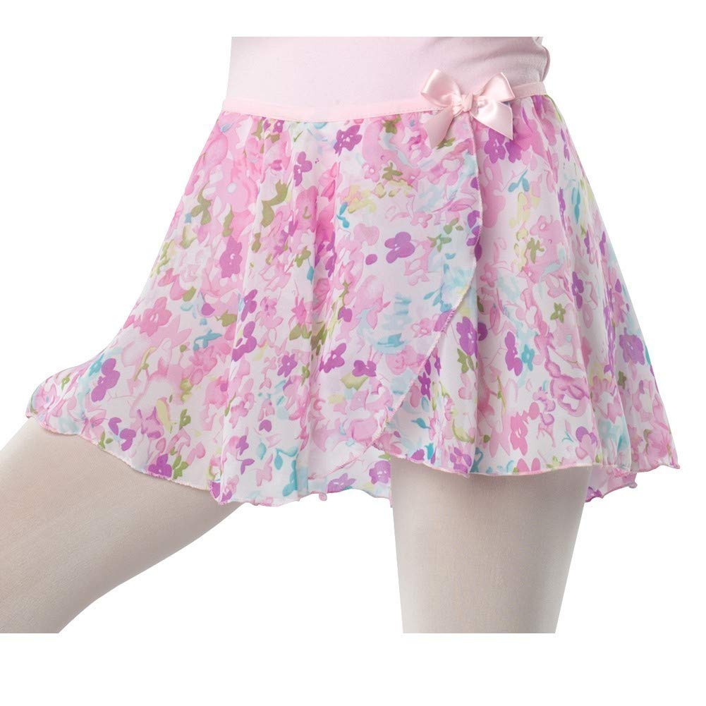 Danshuz Big Girls Pastel Watercolor Flower Print Over-Lapping Circle Skirt 6X-14
