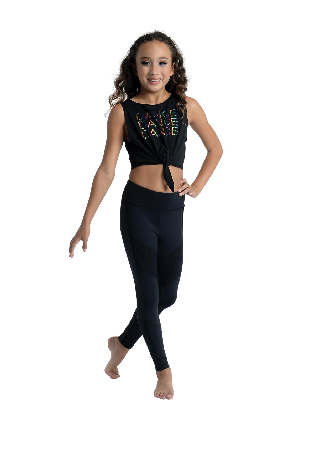 DanzNmotion Girls Dance Tank Top Sleeveless Lettered Dance Dance Dance Style 19304C