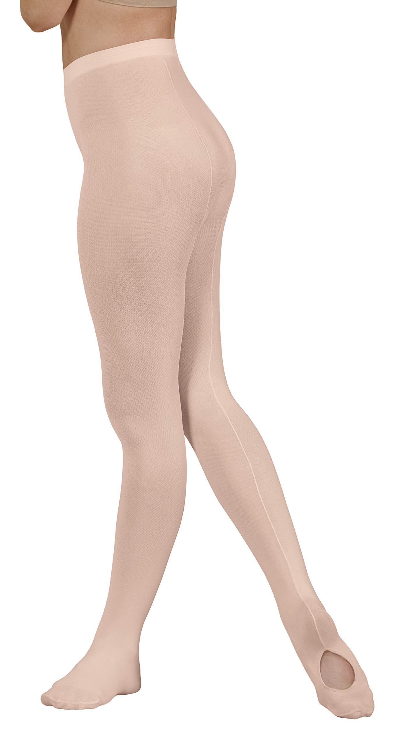 Eurotard 219 EuroSkins Adult Mesh Convertible Black Seam Tights