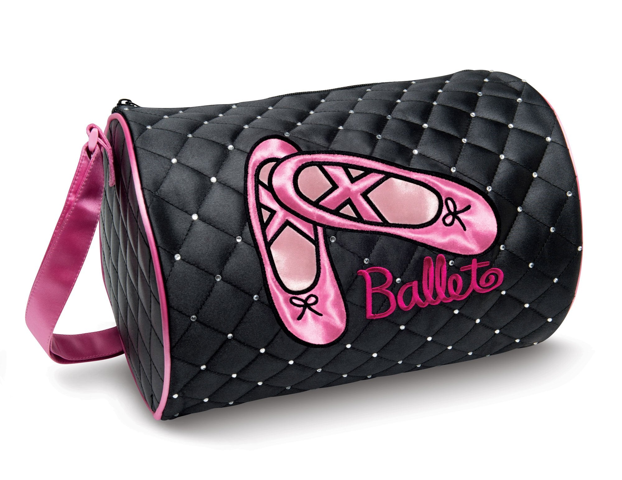 Quilted Rhinestone Ballet Duffel Bag by Danshuz