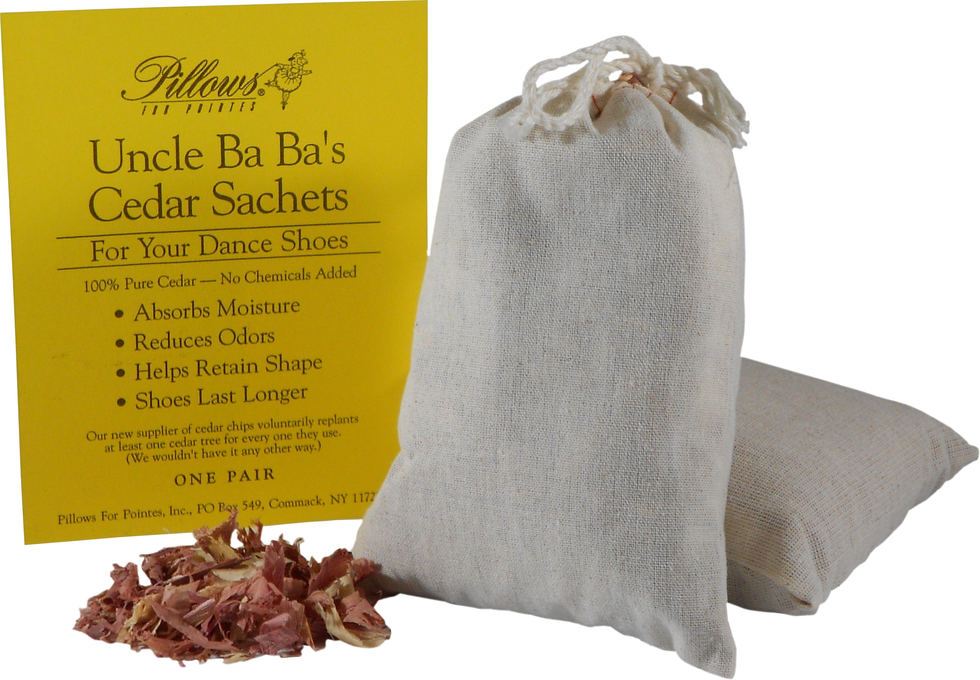 Pillows For Pointes Uncle Ba Ba’s Cedar Sachets – Natural Odor & Moisture Control (1 Pair)