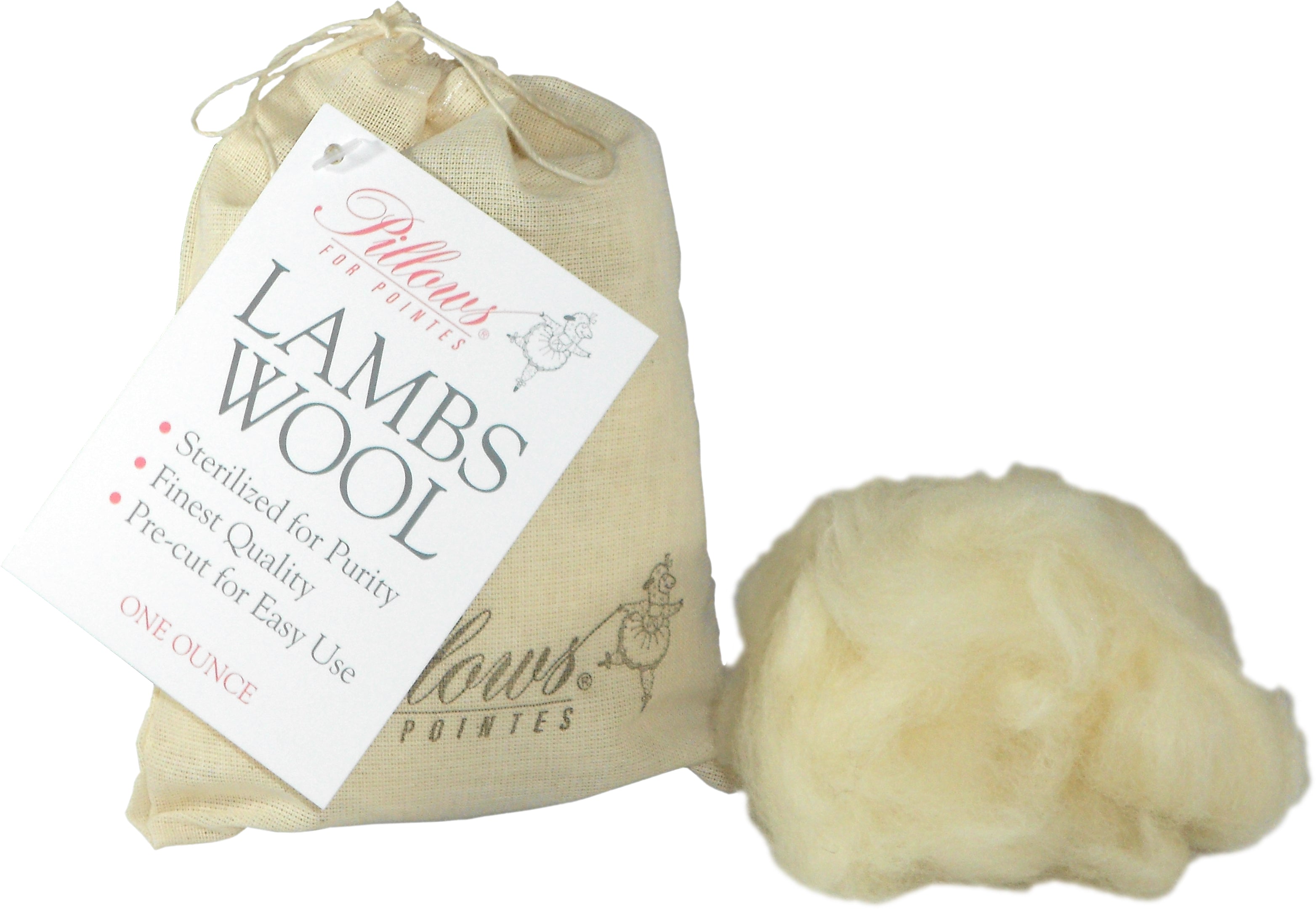 Pillows For Pointes Loose Lamb’s Wool – Soft, Sterilized Toe Padding for Dancers (1oz Bag)