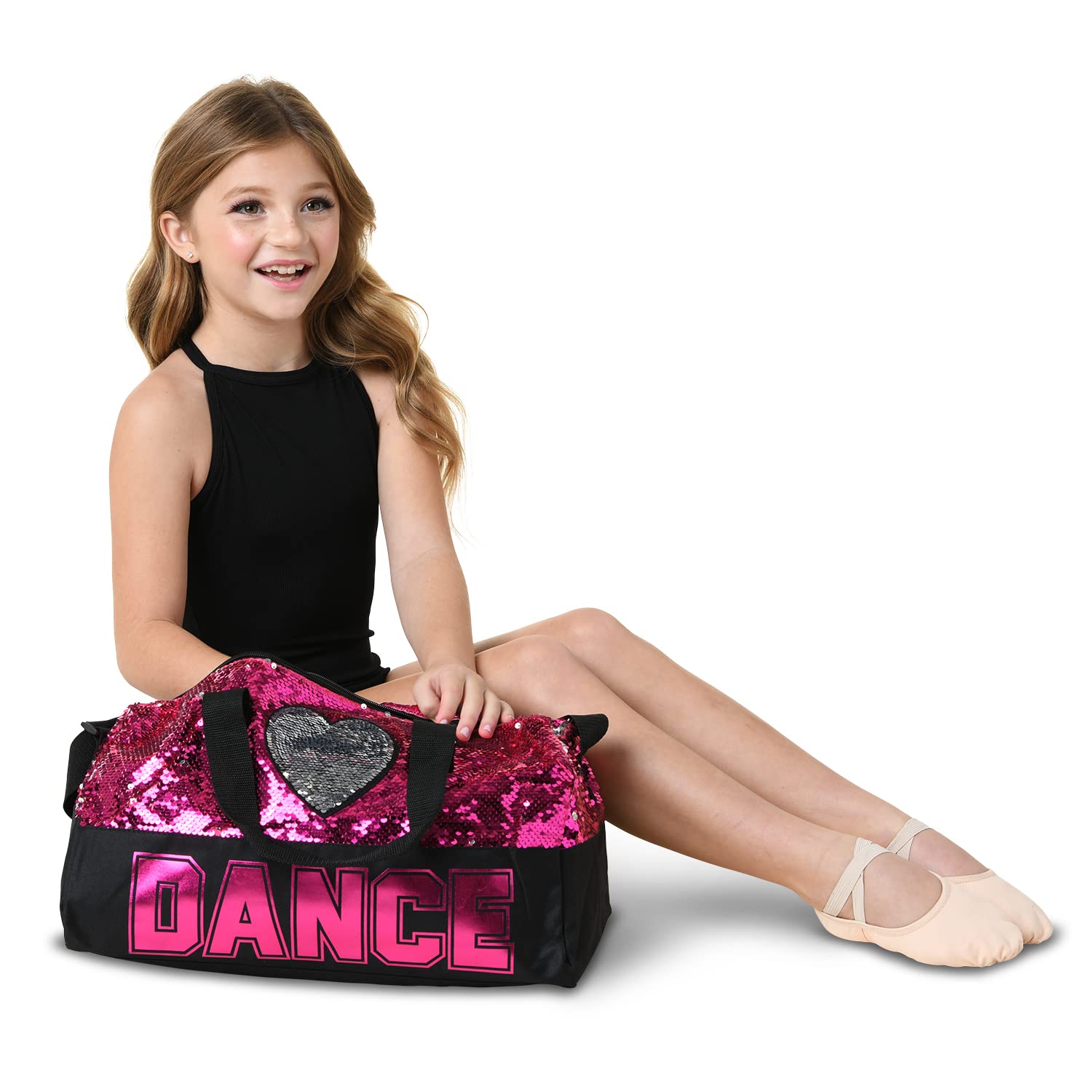 DansBags Sequin Dance Heart Duffle Bag - B842