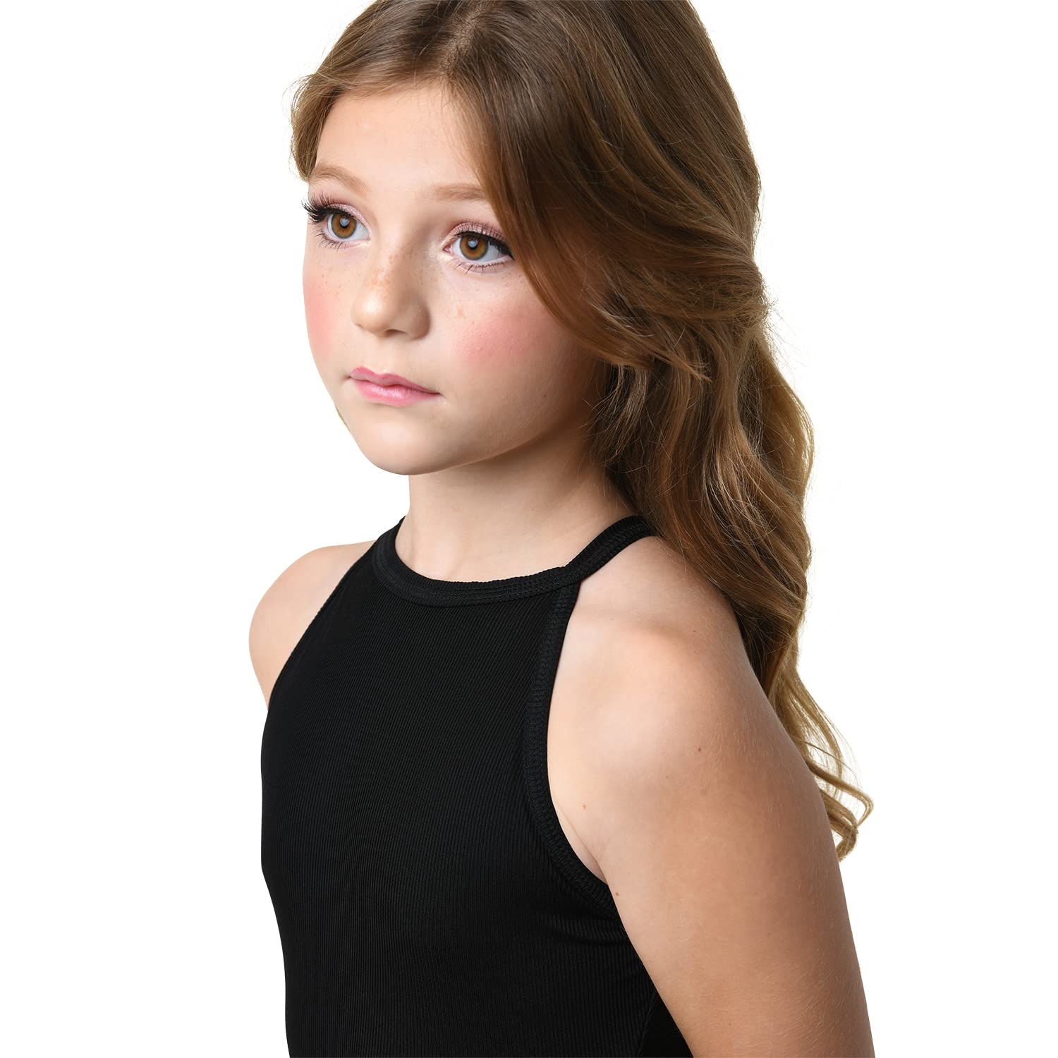 DANZNMOTION by Danshuz Girl's Plush Halter Leotard 2465C