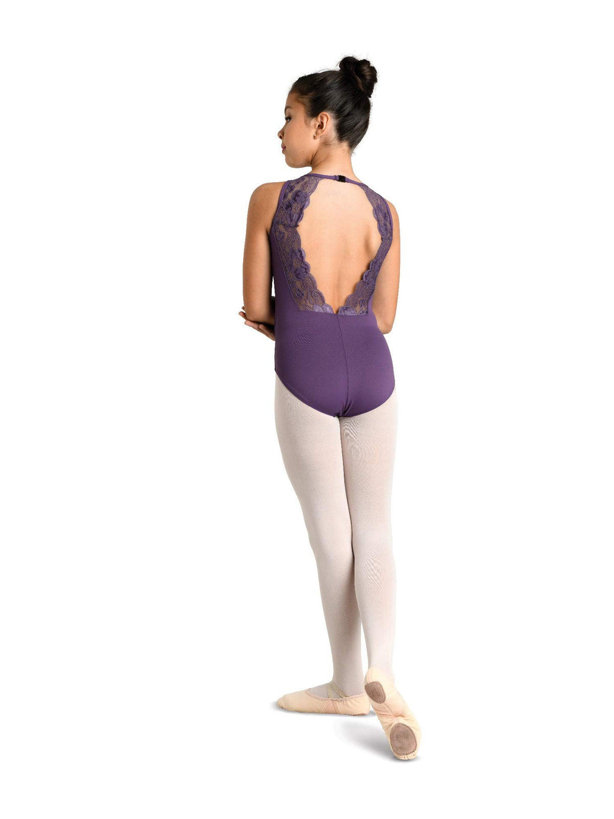 DANZNMOTION Tank Style High Neck Lace Leotard