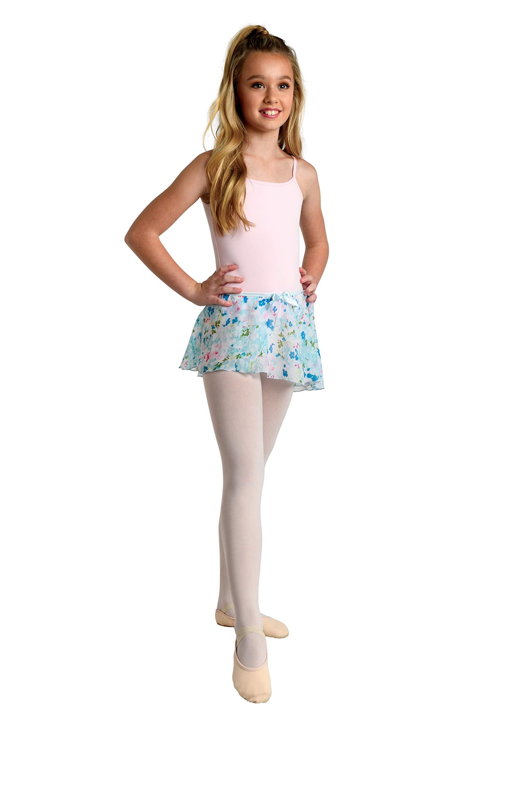 Danshuz Big Girls Pastel Watercolor Flower Print Over-Lapping Circle Skirt 6X-14