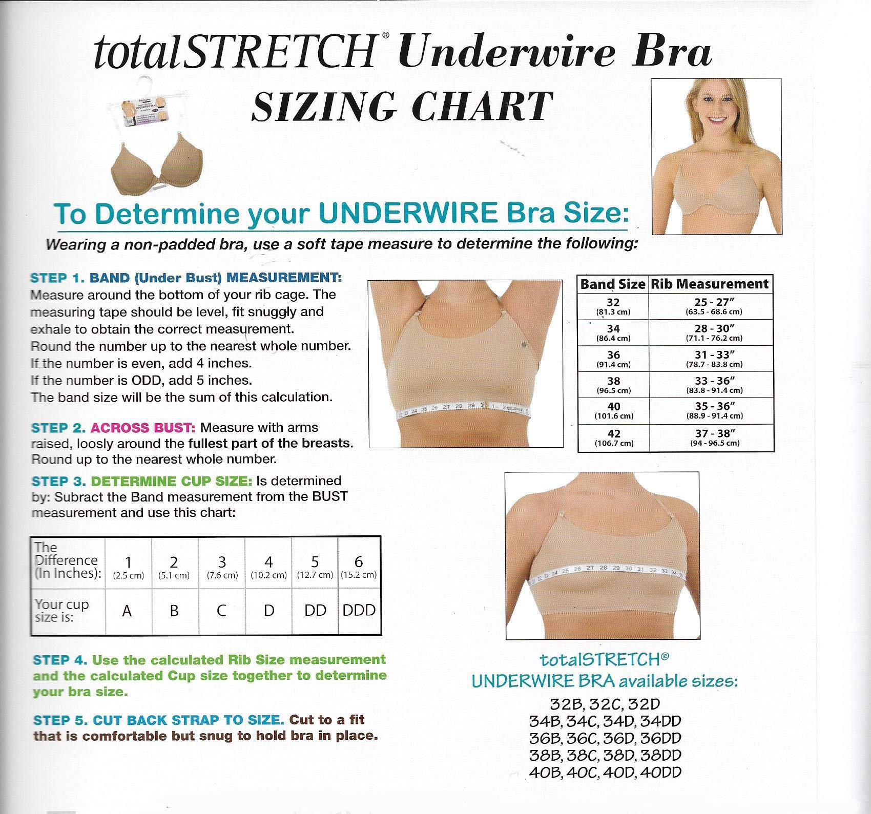 Body Wrappers 297 Women's Padded Underwire Bra with Clear Straps