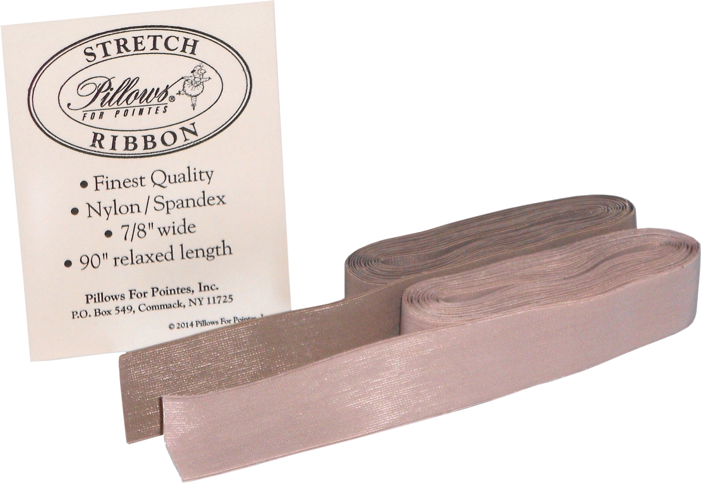 Pillows For Pointes Stretch Ribbon – 7/8” Wide, 2½ Yards for Pointe Shoes